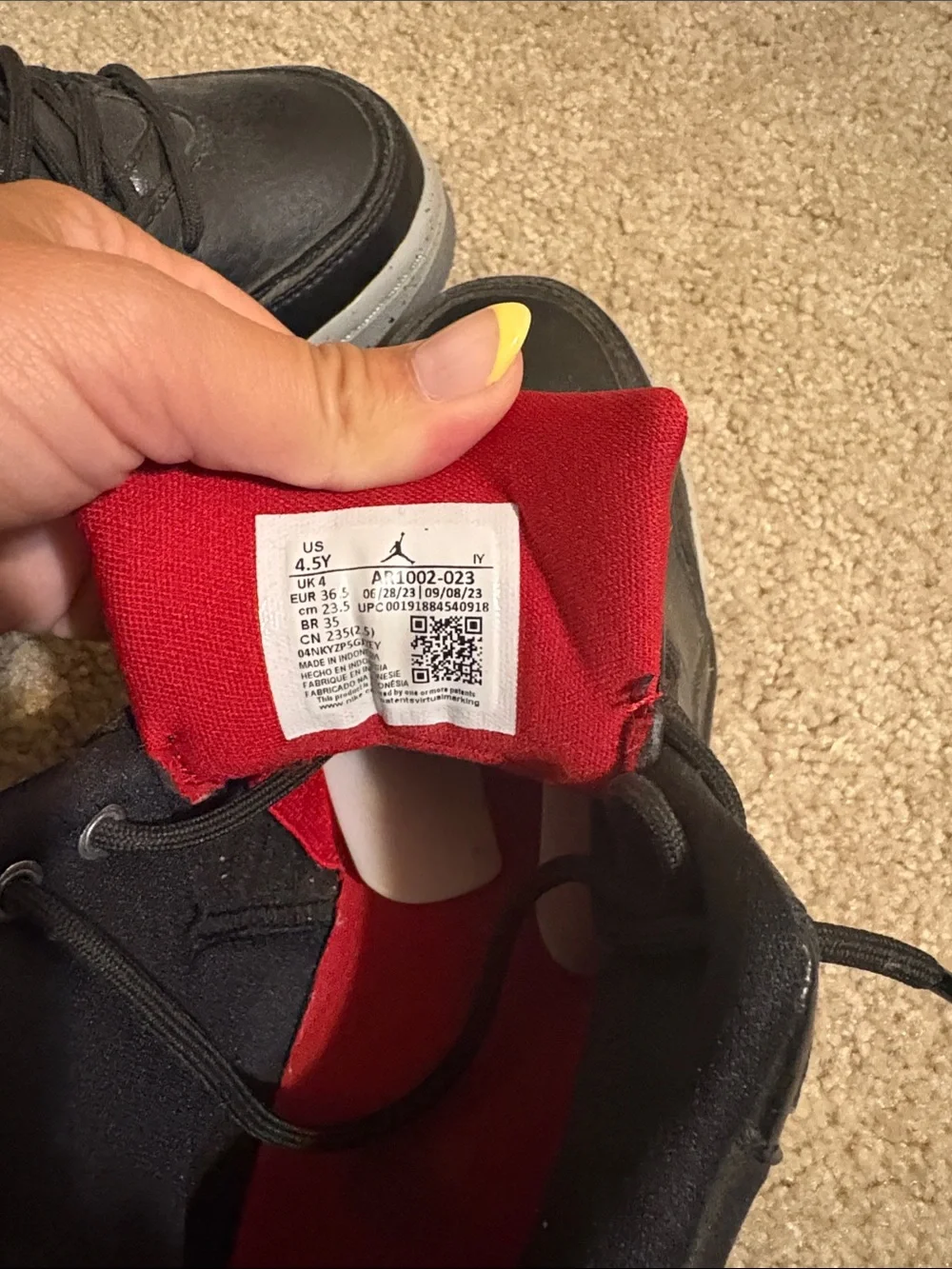 Nike Jordan Kids' Black and Red Basketball Shoes